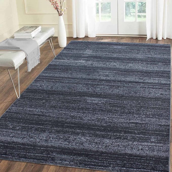 Flycarpets Marlon Vloerkleed Effen Gestreept - Grijs - Laagpolig - 200x290 cm