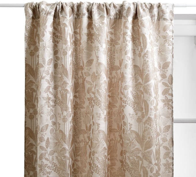Atmosphera Samara Polyester Gordijn 140x260cm - Kant en klaar met ringen - Beige