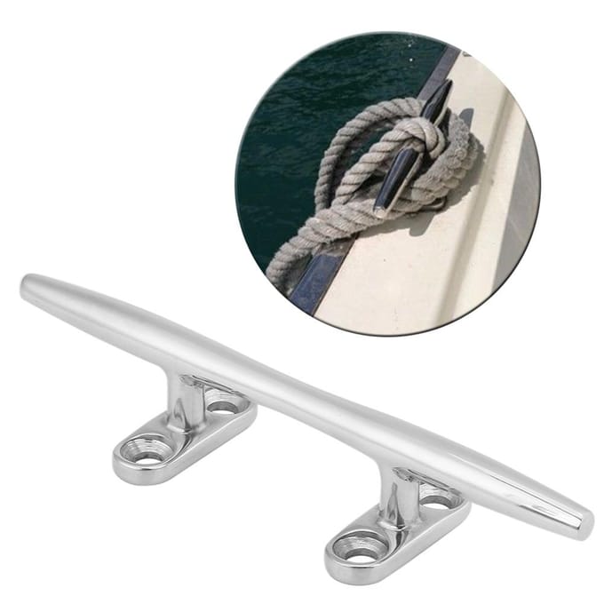 Taquet de quai de bateau en acier inoxydable de 6 pouces, base creuse white