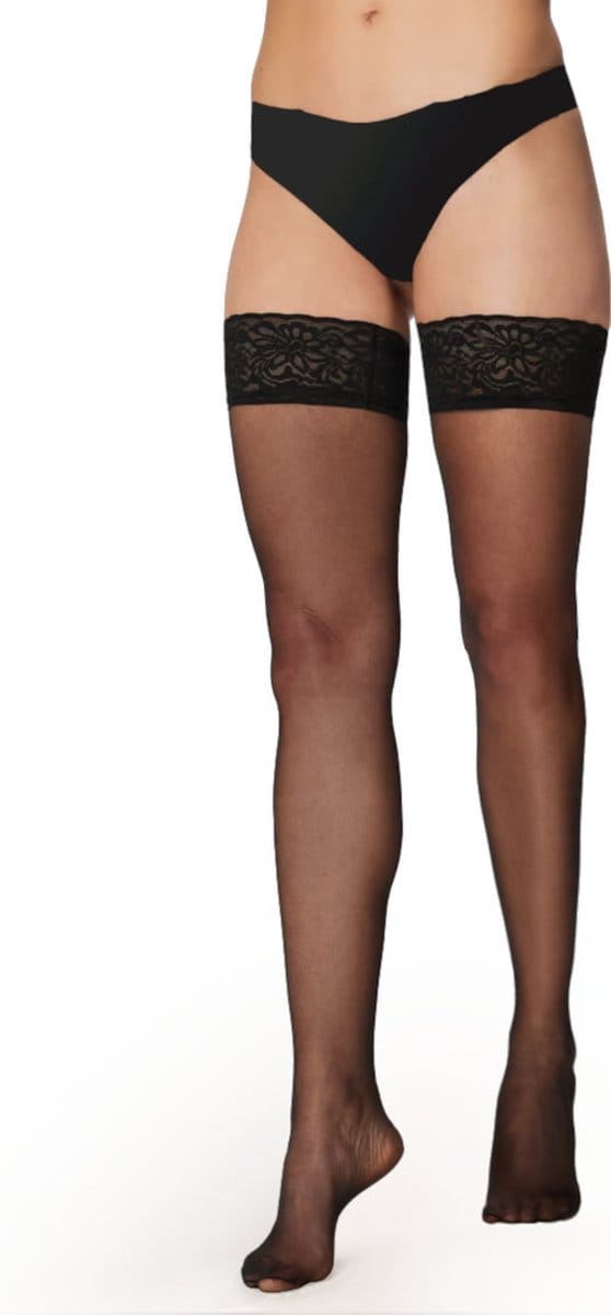 Caresse stay-up sheer elegance 20 - zwart - S