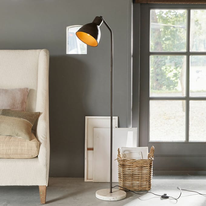 LOBERON Vloerlamp Mockville zwart/wit