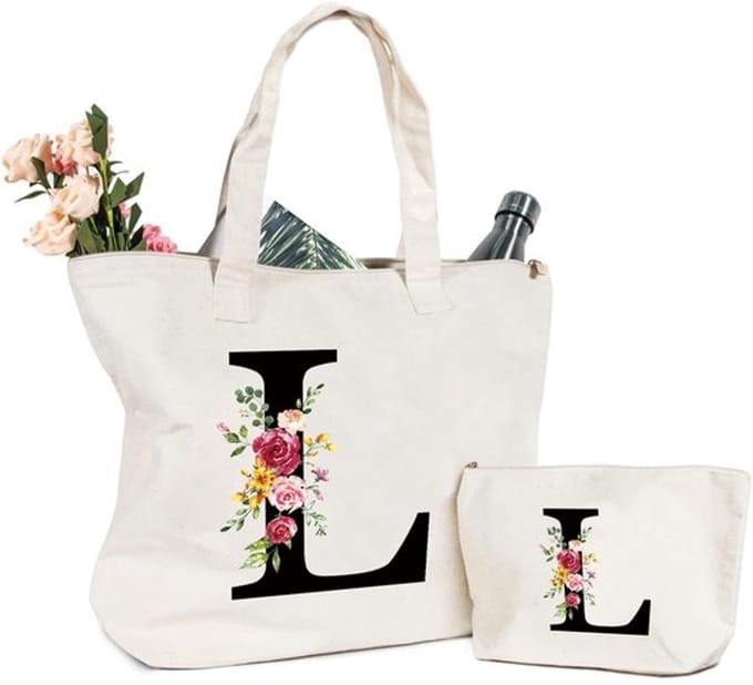 Allecto - Linnen tas met initialen - Shopper voor dames - Sterke