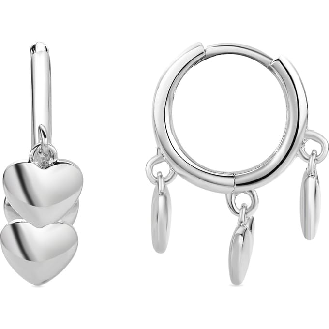 Luxenter hart oorbellen, gerhodineerd