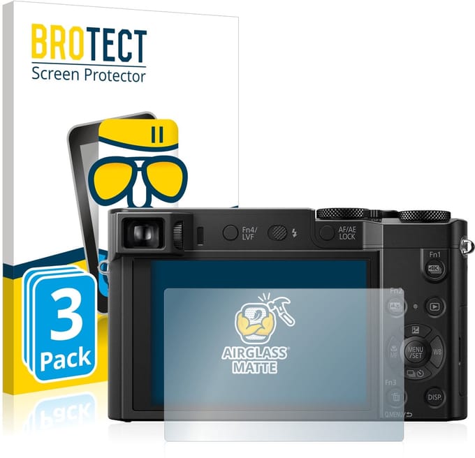 BROTECT - Screenprotector voor Panasonic Lumix DMC-TZ101 - Folie Beschermfolie Beschermglas matte 3 Stuks