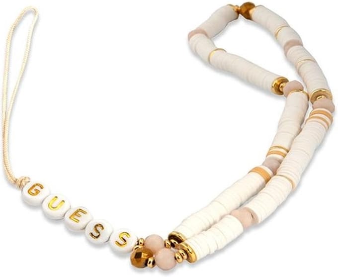 Guess Heishi - Telefoonkoord - Bepaald met Kralen - Luxe Stijl - Biały