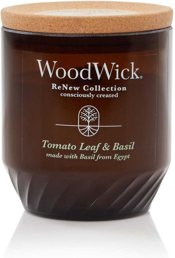 WoodWick ReNew Large Geurkaars - Tomato Leaf & Basil - 75 branduren