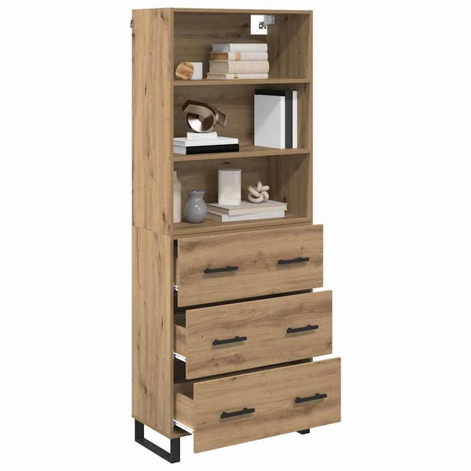 vidaXL - Highboard - 2 - st - Artisan - Eiken - 69,5 - x - 34 - x - 180 - cm