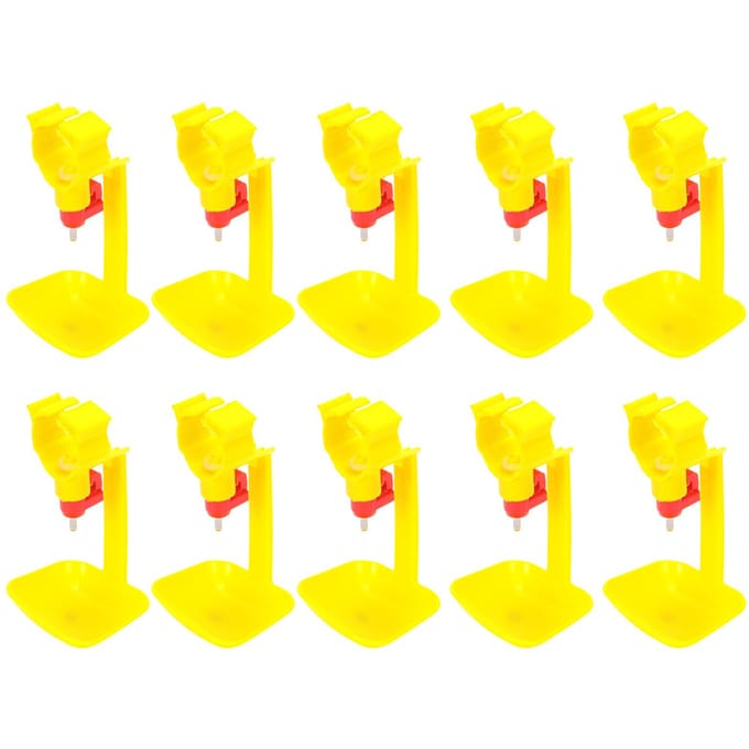 10 Stuks Pluimvee Drinkbekers Machine Automatisch Eendelig Hangende Tepelbeker voor Kip Eend Drinken yellow