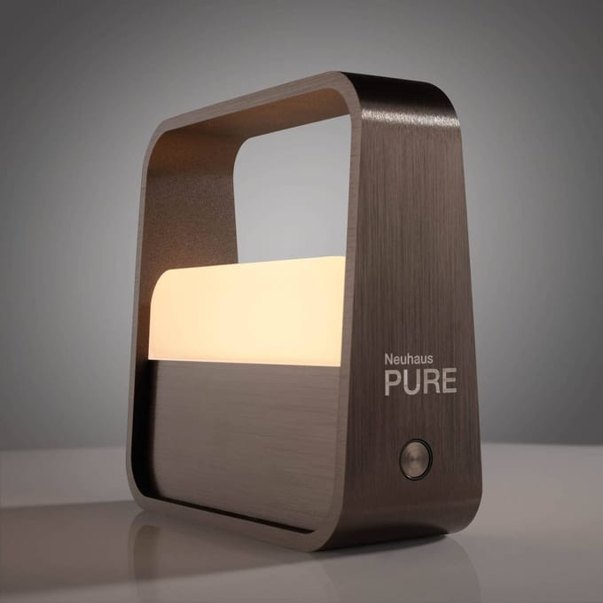 LED tafellamp PURE Go, donkermetaalbruin, aluminium