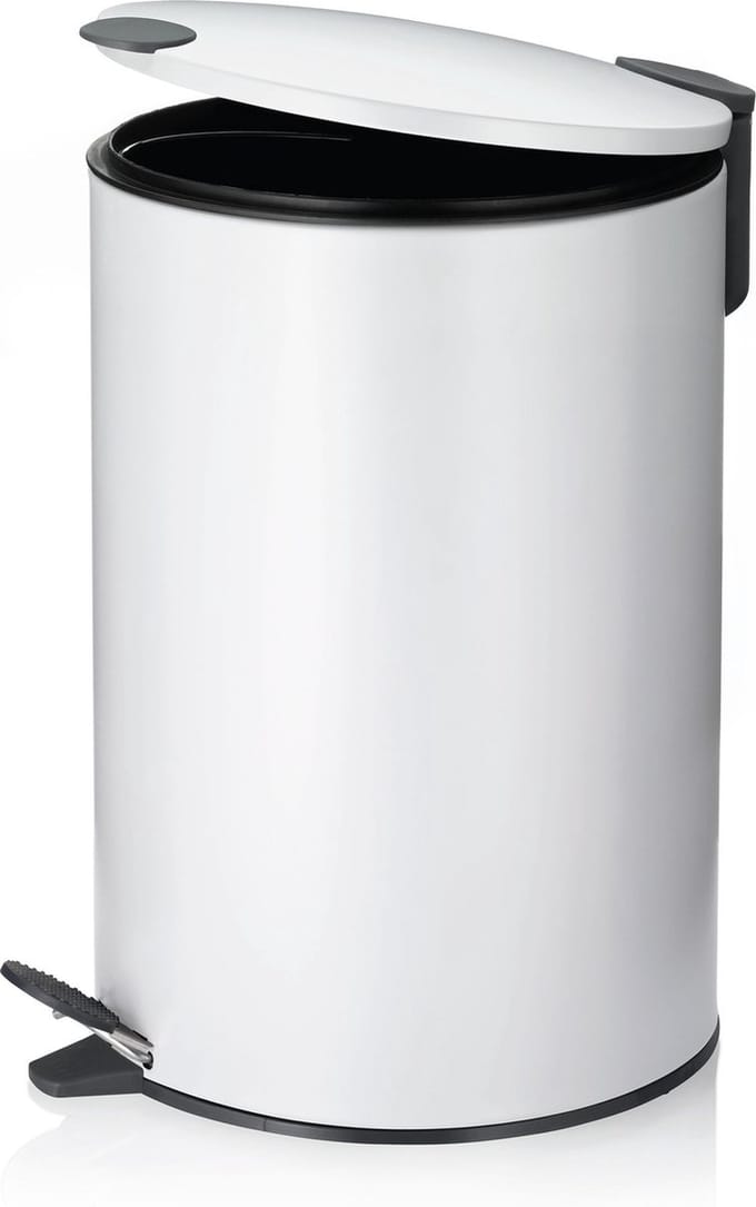 Kela – Pedaal Afvalemmer 12 L - Wit - Kela Mats