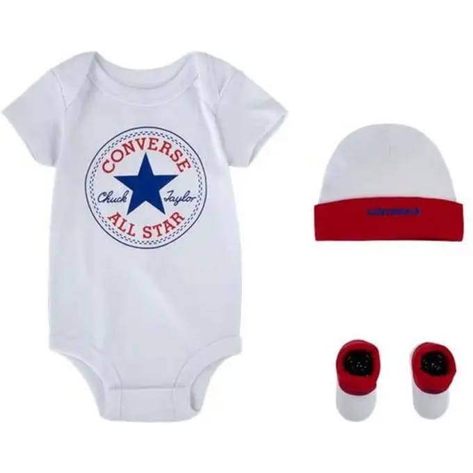Set muts + romper + slofjes voor babyjongens Converse Classic CTP