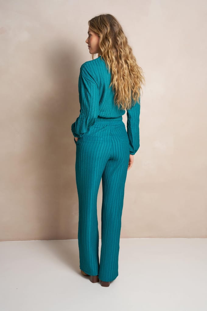 Lofty Manner Broek Trouser Amaris Rb40 Teal Dames Maat - XS