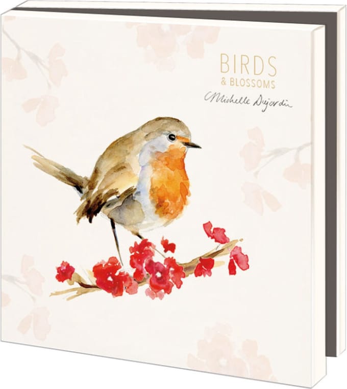 Kaartenmapje 10 kaarten Birds en Blossoms, Michelle Dujardin