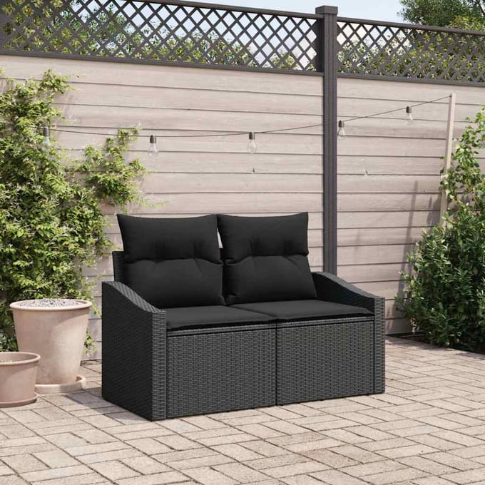 vidaXL - Tuin - Sofa - met - kussen - 123 - x - 62 - x - 69 - cm - poly - rattan