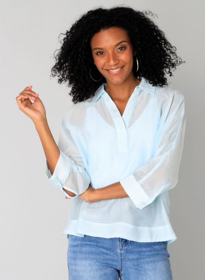 YEST Giënna Essential Tops - Pastel Blue - maat 46