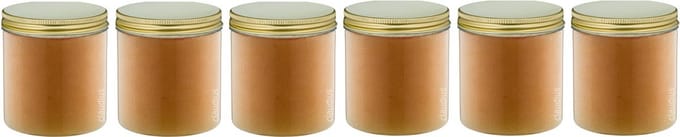 Bodyscrub-Gel Honey - 400 gram - Pot met gouden deksel - set van 6 stuks - Hydraterende Lichaamsscrub