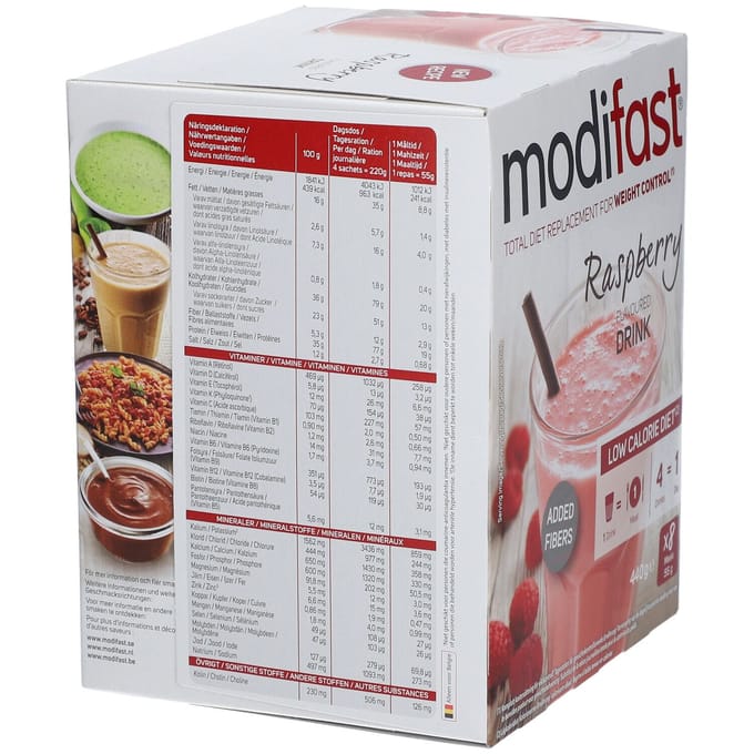 Modifast® Low Calorie Diet Milkshake Framboos 8x55 Zakje