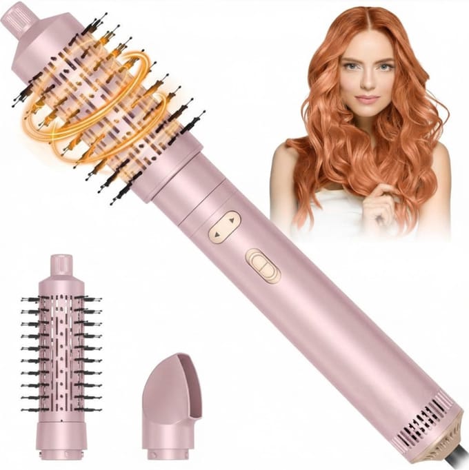 MRKK® Fohnborstel - Stylingtool Haar - Haardroger met Borstel - Multistyler - Roze