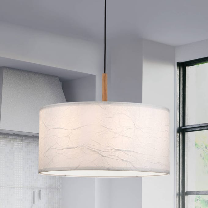 JUST LIGHT. GmbH Green Sofie hanglamp, papieren kap, 1-lamp