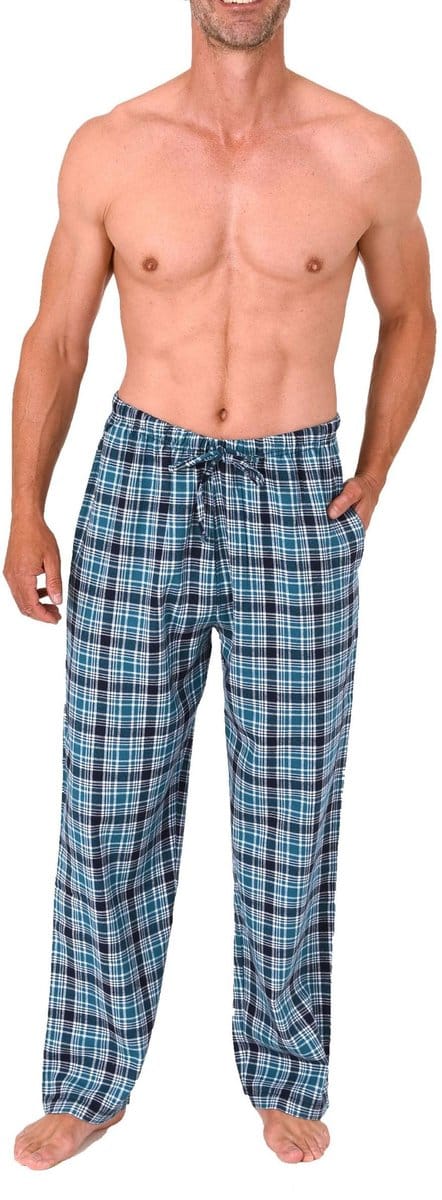 Normann herenpyjamabroek van flanel in een elegante geruite look - ook in grote maten