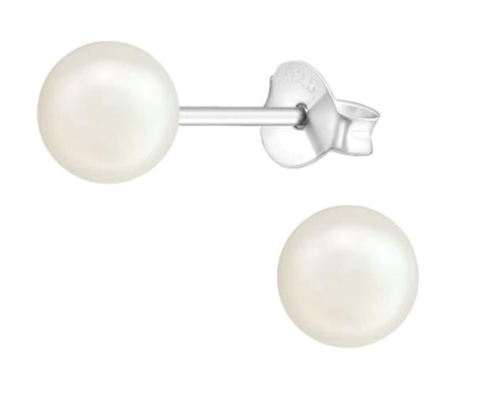 Montebello Oorbellen Bahar Cream - 925 Zilver E-Coating - Parel - ∅6mm