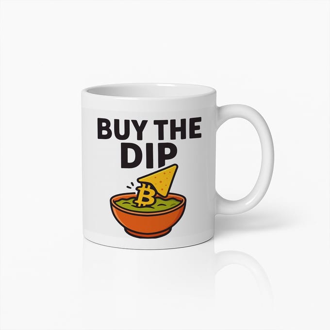 Koop De Dip Bitcoin Crypto 330ml Mok – Grappig Cryptocurrency Koffiebeker Cadeau