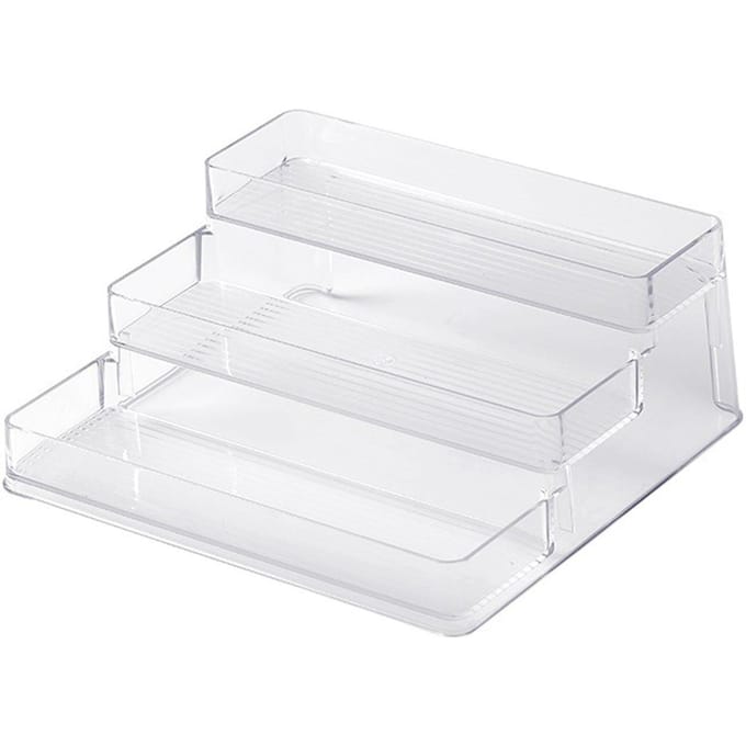 Doorzichtig Acryl Display Verhoger Plank 3-Laags Verhoger Display Standaard Keuken Badkamer Opbergrek white