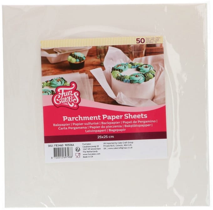 FunCakes Parchment Paper Sheets - 25x25 cm - pk/50