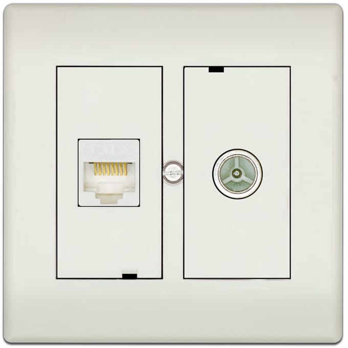 Technetix - Wandcontactdoos in- opbouw Coax & RJ45 [CLICK-50]