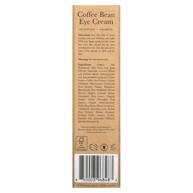 Beauty By Earth, Koffieboon Oogcrème, 30ml (1,0 fl oz) red