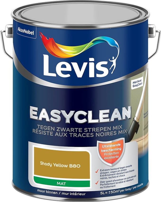 Levis - Easyclean Tegen Zwarte Strepen Mix - Shady Yellow B80 - Mengverf - 5 L