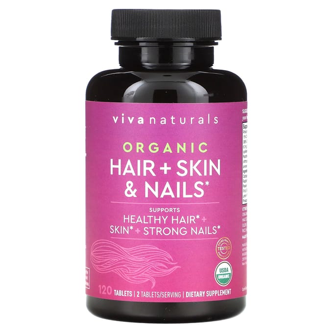 Viva Naturals, Bio Cheveux + Peau & Ongles, 120 Comprimés