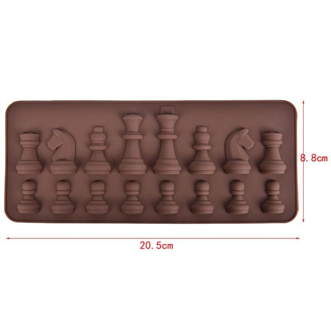 Schaak Siliconen Chocolade Mal Diy Taartdecoratie Keuken Kookgereedschap bruin