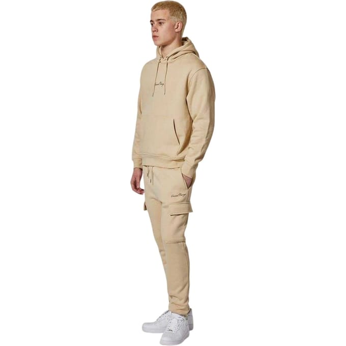 Criminal Damage Heren Logo Relaxed Fit Hoodie (Steen)