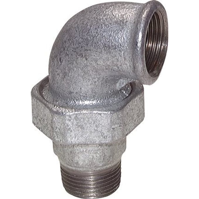 90° L-Koppeling Aansluiting 3'' Buitendraad R X Binnendraad Rp Gietijzer Conische Afdichting 25bar
