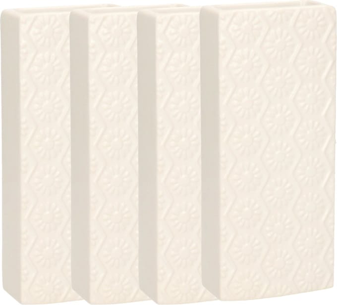 Gerimport Waterverdamper - 8x - creme wit - keramiek - 400 ml - radiatorbak luchtbevochtiger - 7,4 x 17,7 cm