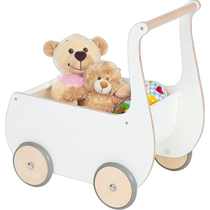 Pinolino Houten Loopwagen Mette Wit - Poppenwagen