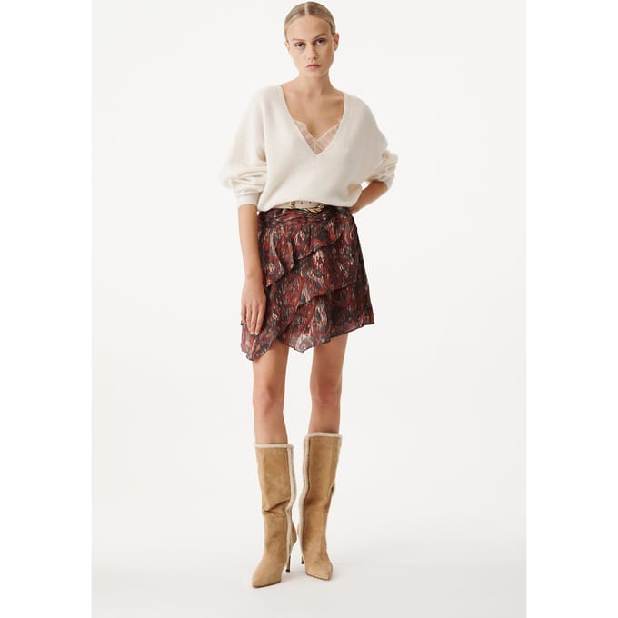 IRO Paris Zully Skirt Mixed Red Maat: S | Mini Rokken Outlet | Dames | Rood