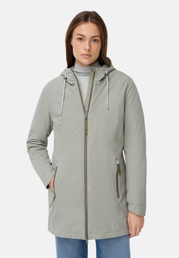 camel active Functioneel jack van lichtgewicht softshell met capuchon - Maat womenswear-46 - Donker salie