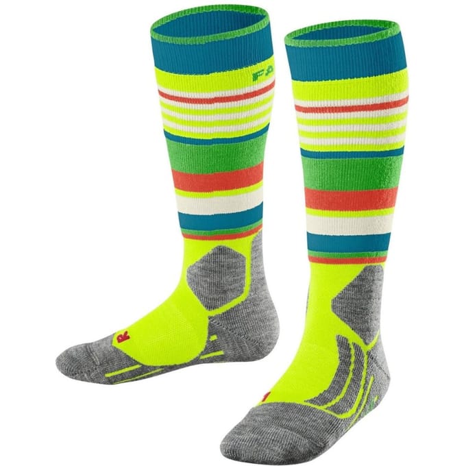 FALKE SK2 Intermediate warm dik Wol Functioneel Materiaal skisokken kinderen geel - maat 35-38