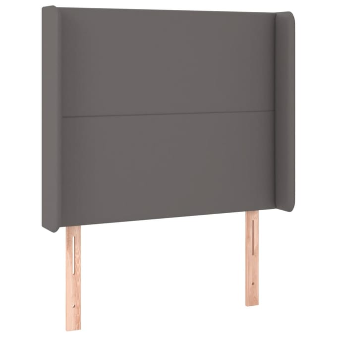 vidaXL - Hoofdbord - LED - 93x16x118/128 - cm - kunstleer - grijs