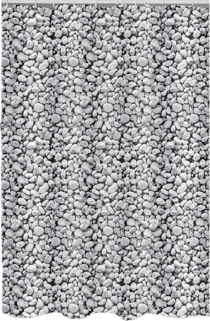 MSV Douchegordijn 180x200 cm - Polyester Douchegordijn met Galets Design - Waterafstotend en Sneldrogend