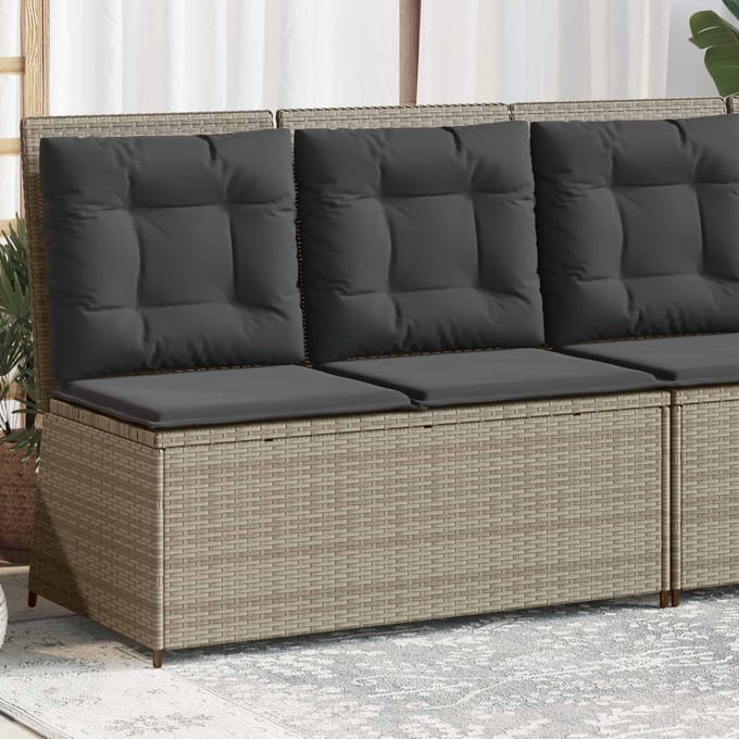 vidaXL - Tuinbank - Lichtgrijs - poly - rattan