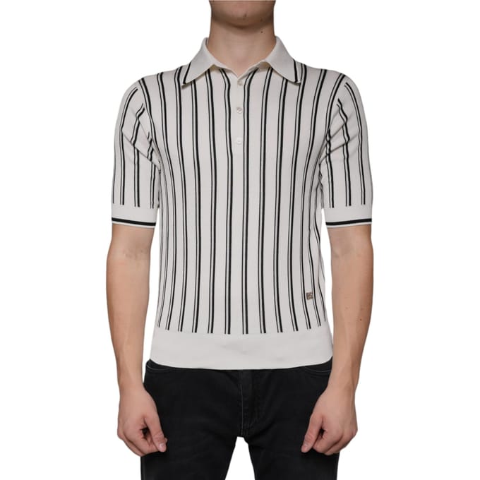 Gestreepte Gebreide Poloshirt