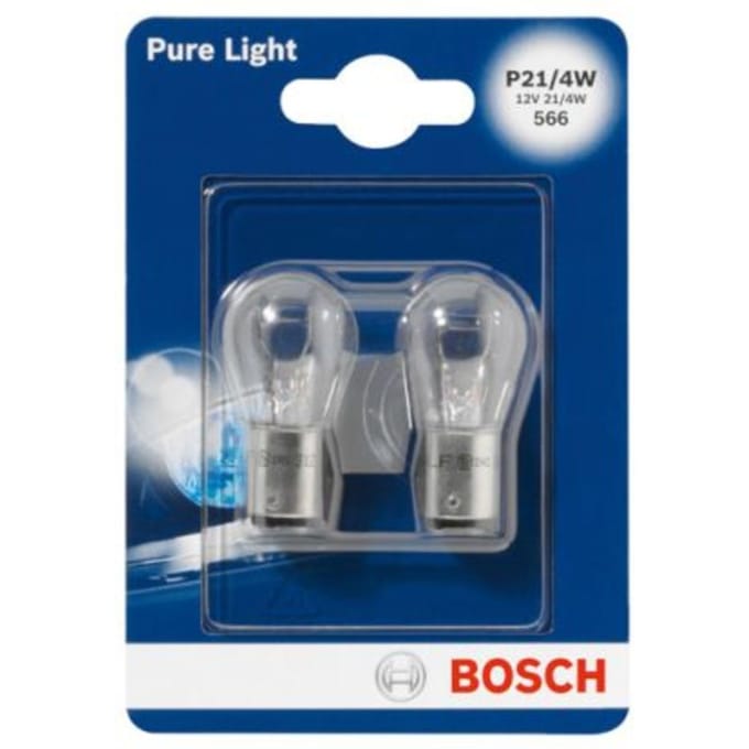 Gloeilamp BOSCH P21/4W Pure Light 12V/4/21W, 2 Stuk