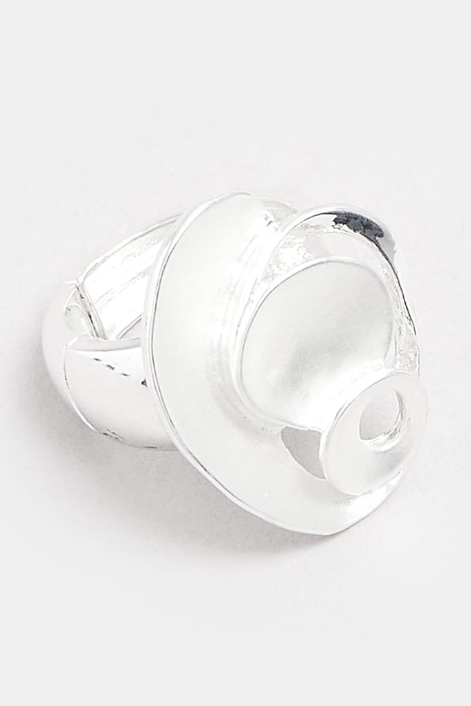 Yours Zilverkleurige Swirlstretchringsize One Size