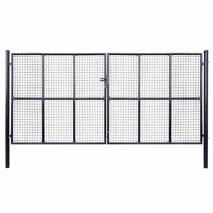 vidaXL - Tuinhek - van - gaas - gegalvaniseerd - staal - 400x200 - cm - grijs