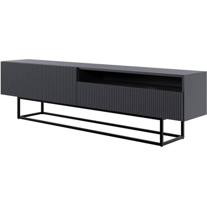 Selsey Veldio - TV-kast met open vak, zwart/goud, 175 cm