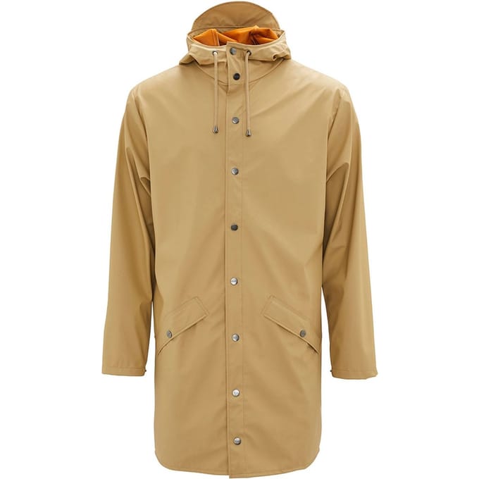 Rains Maat XS/S Long Jacket 1202 Regenjas - Unisex - Zand