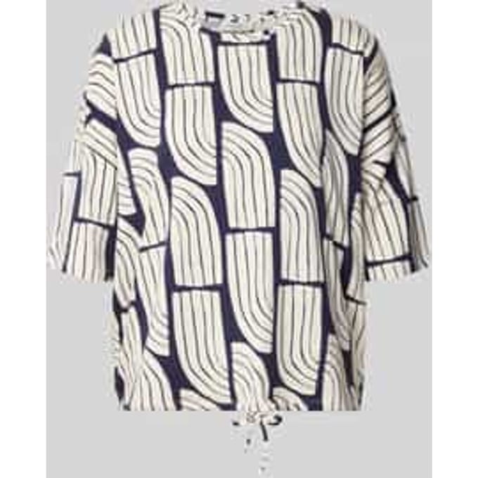 T-shirt van viscose-elastaanmix in allover-look